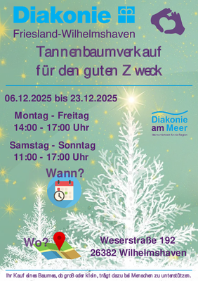 Weihnachtsbaumverkauf bei der Diakonie