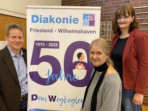 Matthias Böcker, Imke Maiwald (rechts), Birgitt Hugle, präsentierten exemplarische Arbeitsbereiche des DW